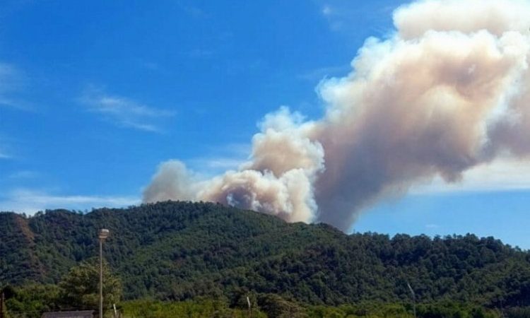 Muğla sınırında başlayan orman yangını Denizli’ye sıçradı